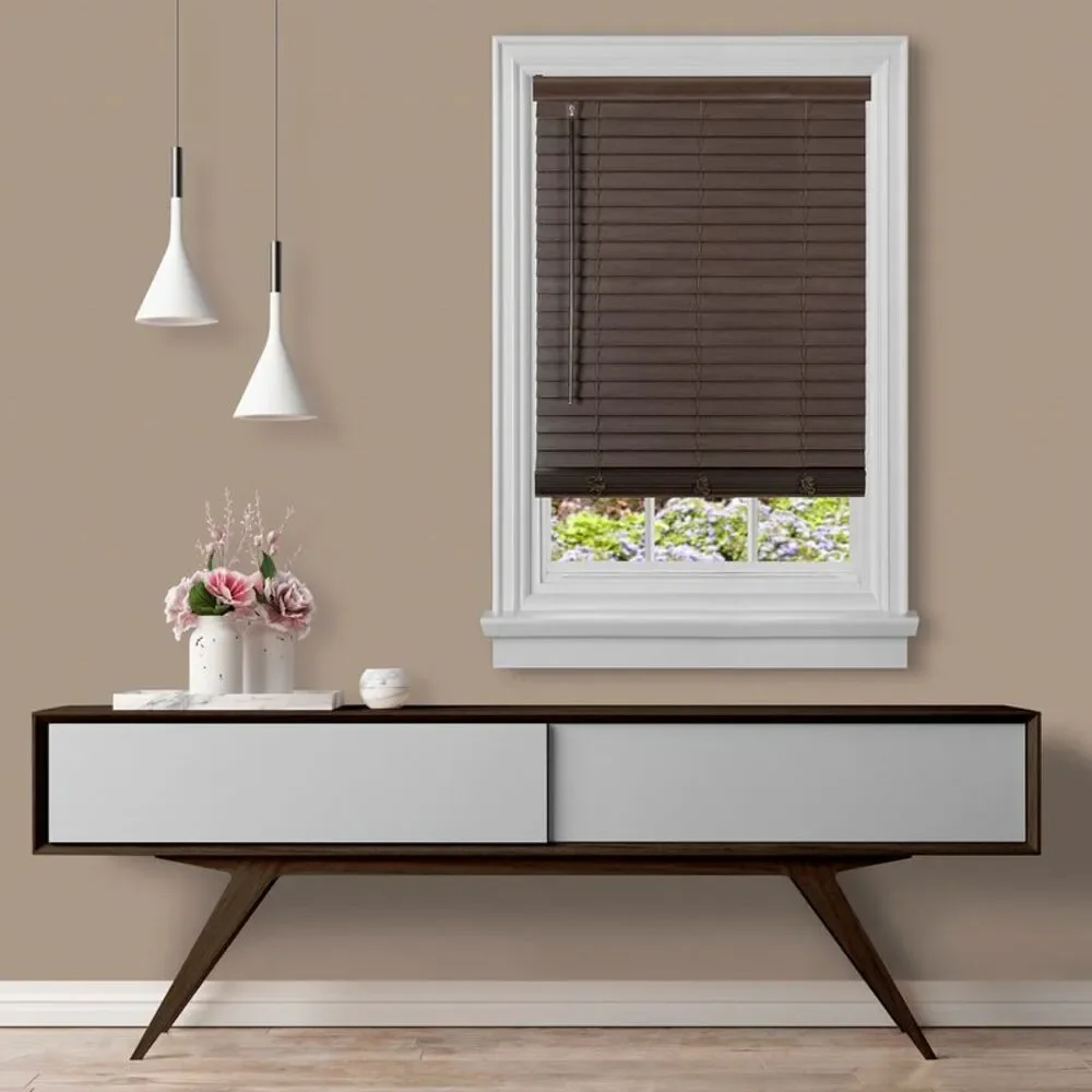 Achim GII Cordless Madera Falsa Faux Wood Room Darkening Window Plantation